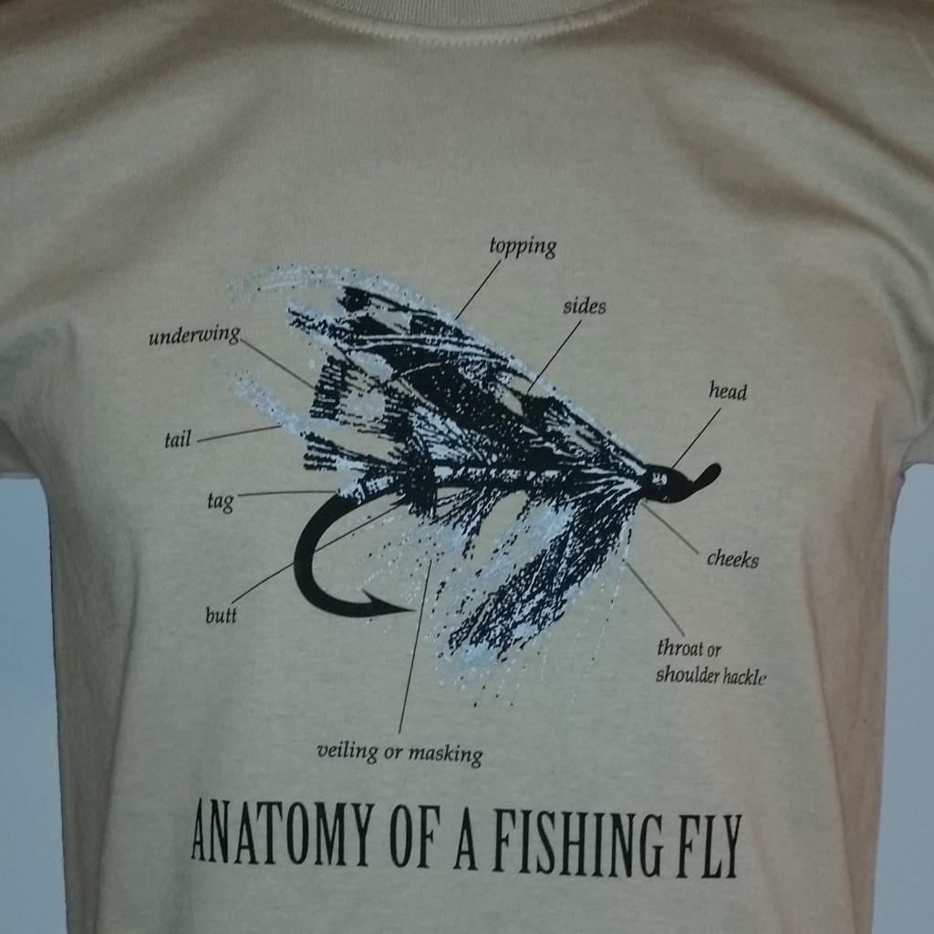 Anatomy of a Fishing Fly t-shirt colour khaki