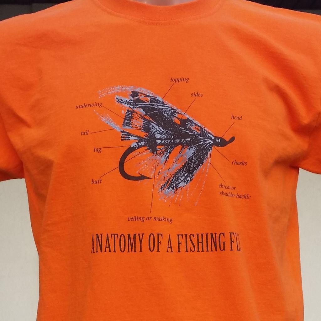 Anatomy of a Fishing Fly t-shirt colour orange